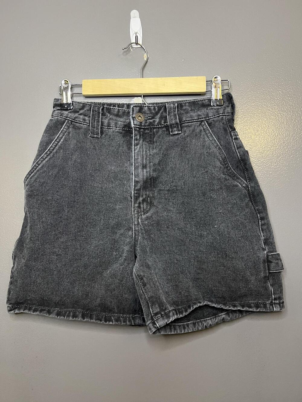 Cotton On Carpenter Denim Shorts Womens 2 Gray Utility Pockets Casual Workwear